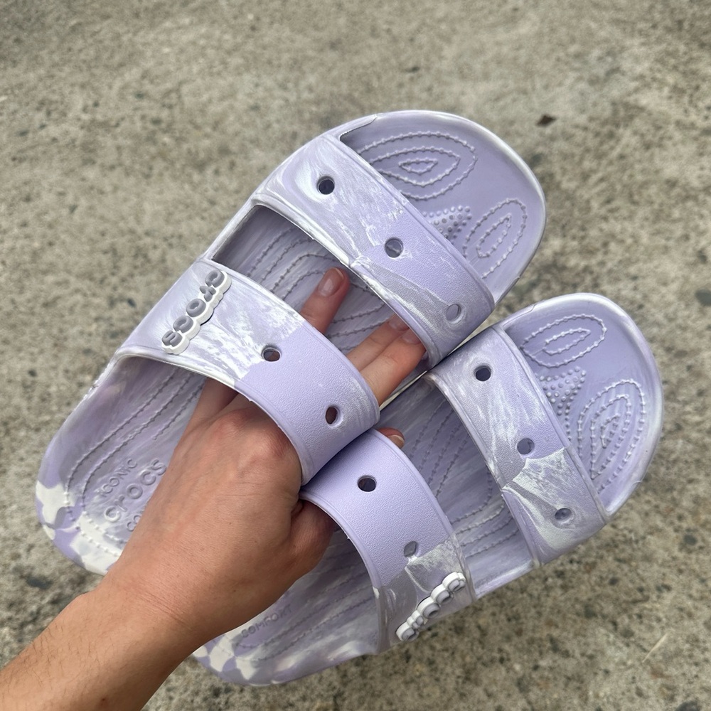 Purple Tie Dye Swirl Crocs Sandals Size10 - Picture 2 of 8
